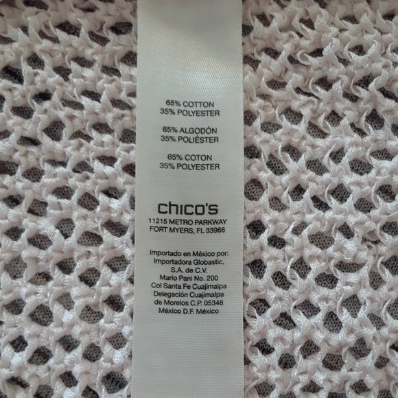 Chico's Pink Open Front Shawl Neck Knit Cardigan - Picture 10 of 12